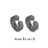 Men's Stainless Steel Non-Piercing Clip On Ear Stud Cuff Earrings