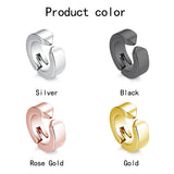 Men's Stainless Steel Non-Piercing Clip On Ear Stud Cuff Earrings