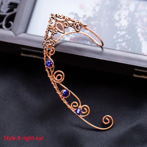 Retro Flower Elf Ears Clip Elves Earrings Creative Earrings Female Alloy
