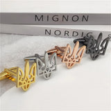 Solidarity With Ukrainian Tryzub Cufflinks Men's Silver Jewelry