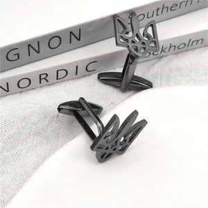 Solidarity With Ukrainian Tryzub Cufflinks Men's Silver Jewelry