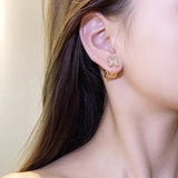 Zircon Letter H Stud Earrings for Women and Girls