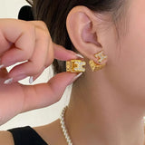 Zircon Letter H Stud Earrings for Women and Girls