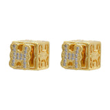 Zircon Letter H Stud Earrings for Women and Girls