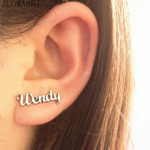 Personalized Name Stud Earrings for Women - Bridesmaid Gift