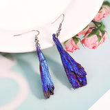 Tourmaline Feather Stone Earrings Charms Bohemian Woman Jewelry Gift