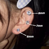 Magnetic Earrings Ear Clips Crystal Stone Stud Clip No Piercing Jewelry