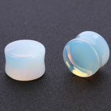 Opalite Stone Saddle Gauge Plug Tunnel Ear Plugs Body Piercing Jewelry