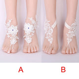 Bridal Beach Foot Jewelry Chain Wedding Anklets Lace Decor