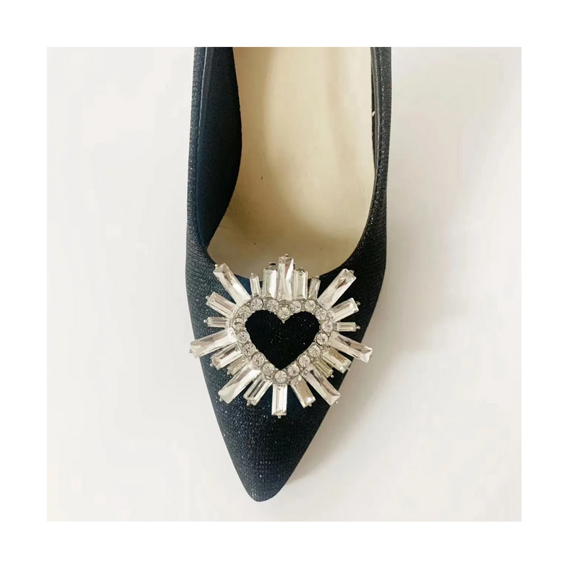 Heart Shape Rhinestone Shoe Clips DIY Jewelry Accessories
