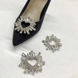 Heart Shape Rhinestone Shoe Clips - Shoe Accessories