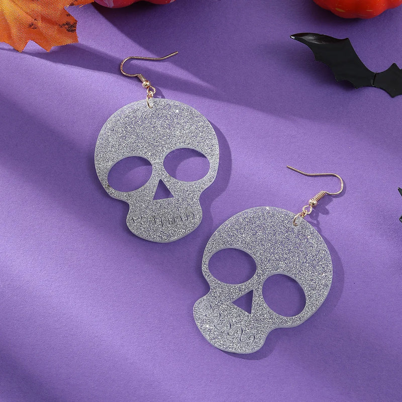 Halloween Skull Acrylic Earrings for Women