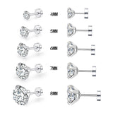 Stainless Steel Stud Hoop Earrings Set Gothic Cross Street Hip Hop Ear Jewelry