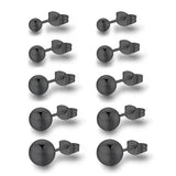 Stainless Steel Stud Hoop Earrings Set Gothic Cross Street Hip Hop Ear Jewelry