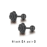 Stainless Steel Stud Hoop Earrings Set Gothic Cross Street Hip Hop Ear Jewelry
