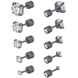 Stainless Steel Stud Hoop Earrings Set Gothic Cross Street Hip Hop Ear Jewelry