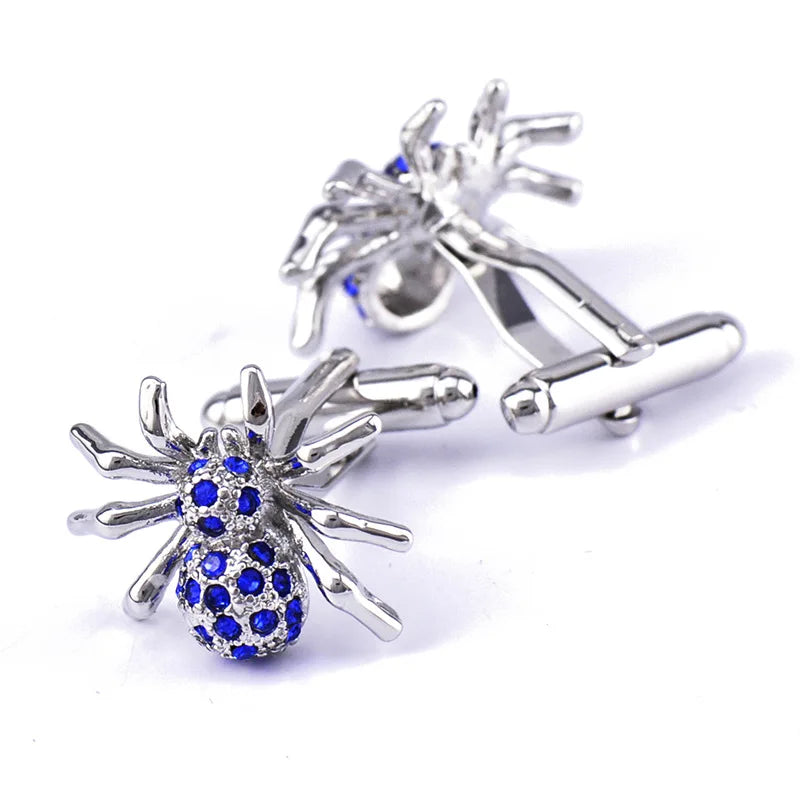 Spider Crystal Sleeve Nails Men's Cufflinks Buttons Jewelry
