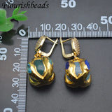 Bohemian Natural Agate Stone Nickel Earrings Wedding Jewelry