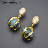 Bohemian Natural Agate Stone Nickel Earrings Wedding Jewelry