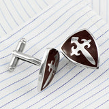 Cross Shield Cufflinks Men's Shirt Cuff links Buttons Jewelry Accessories