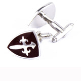 Cross Shield Cufflinks Men's Shirt Cuff links Buttons Jewelry Accessories