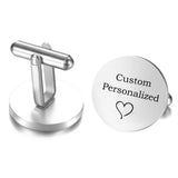 Personalized Stainless Steel Cufflinks Square Round Name Date