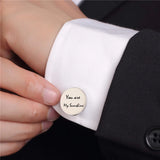 Personalized Stainless Steel Cufflinks Square Round Name Date