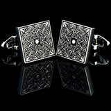Retro Laser Pattern Sleeve Nails Men's Shirt Cufflinks Buttons