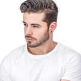 Stainless Steel Stud Earrings CZ Set Men Women Earring