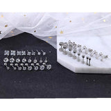 Stainless Steel Stud Earrings CZ Set Men Women Earring