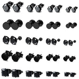 Stainless Steel Stud Earrings CZ Set Men Women Earring