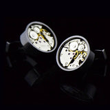 Paris Round Watch Movement Sleeve Nails Men's Cufflinks