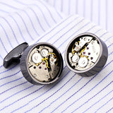 Paris Round Watch Movement Sleeve Nails Men's Cufflinks