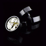Paris Round Watch Movement Sleeve Nails Men's Cufflinks