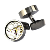 Paris Round Watch Movement Sleeve Nails Men's Cufflinks