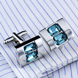 Paris Light Carnelian Cufflinks Crystal Rhinestone Cuff Links Men's Buttons