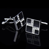Paris Square Enamel Cufflinks Crystal With Rhinestone Cuff Links Men's
