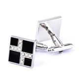 Paris Square Enamel Cufflinks Crystal With Rhinestone Cuff Links Men's