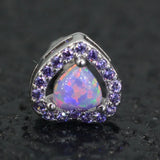 16G Heart Prong Tragus Cartilage Piercing Crystal Zircon Ear Studs