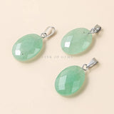 18*13mm Faceted Green Aventurine Yellow Tiger Eyes Pendant Charms