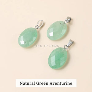 18*13mm Faceted Green Aventurine Yellow Tiger Eyes Pendant Charms