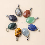 18*13mm Faceted Green Aventurine Yellow Tiger Eyes Pendant Charms