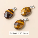 18*13mm Faceted Green Aventurine Yellow Tiger Eyes Pendant Charms