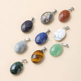 18*13mm Faceted Green Aventurine Yellow Tiger Eyes Pendant Charms