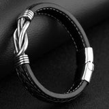 Mother And Son Forever Linked Leather Bracelet for Men