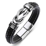 Mother And Son Forever Linked Leather Bracelet for Men