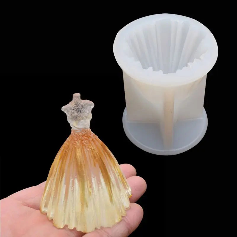 3D Princess Dress Skirt Silicone Chocolate Fondant Candy Mould