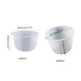 600/1000ml Silicone Measuring Cup with Scale, Reusable Mixing Cup