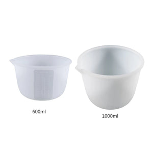 600/1000ml Silicone Measuring Cup with Scale, Reusable Mixing Cup