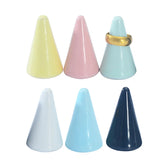 Ceramics Rings Jewelry Display Cone Stand Six Colors 2.8x2.8x4.5cm